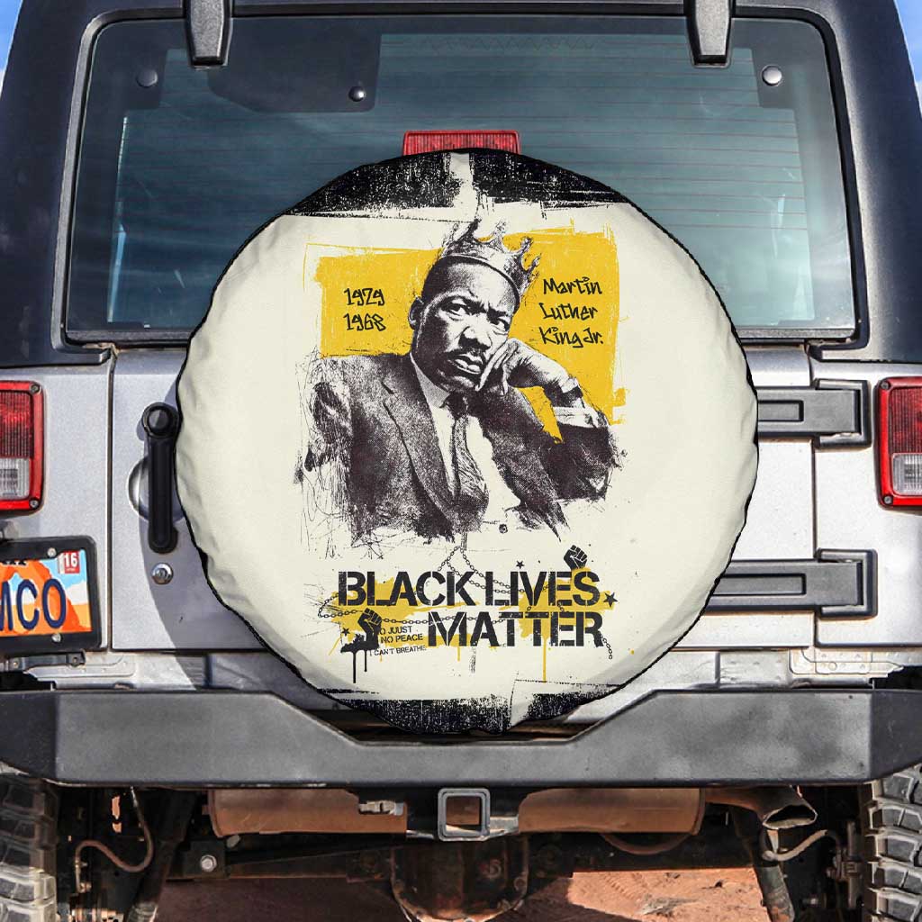 Martin Luther King Jr Spare Tire Cover Black Lives Matter Street Art Portrait Civil Rights Tribute Bold Striped - Wonder Print Shop