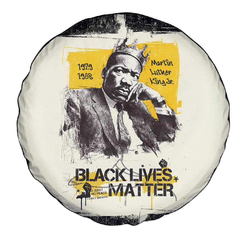 Martin Luther King Jr Spare Tire Cover Black Lives Matter Street Art Portrait Civil Rights Tribute Bold Striped - Wonder Print Shop