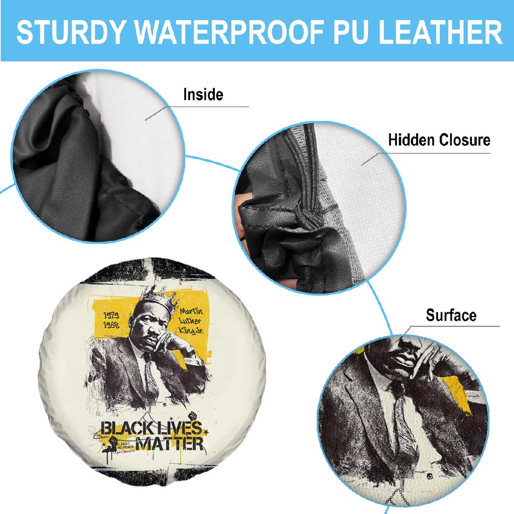 Martin Luther King Jr Spare Tire Cover Black Lives Matter Street Art Portrait Civil Rights Tribute Bold Striped - Wonder Print Shop