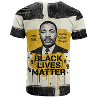 Martin Luther King Jr T shirt Black Lives Matter Street Art Portrait Civil Rights Tribute Bold Striped TS04