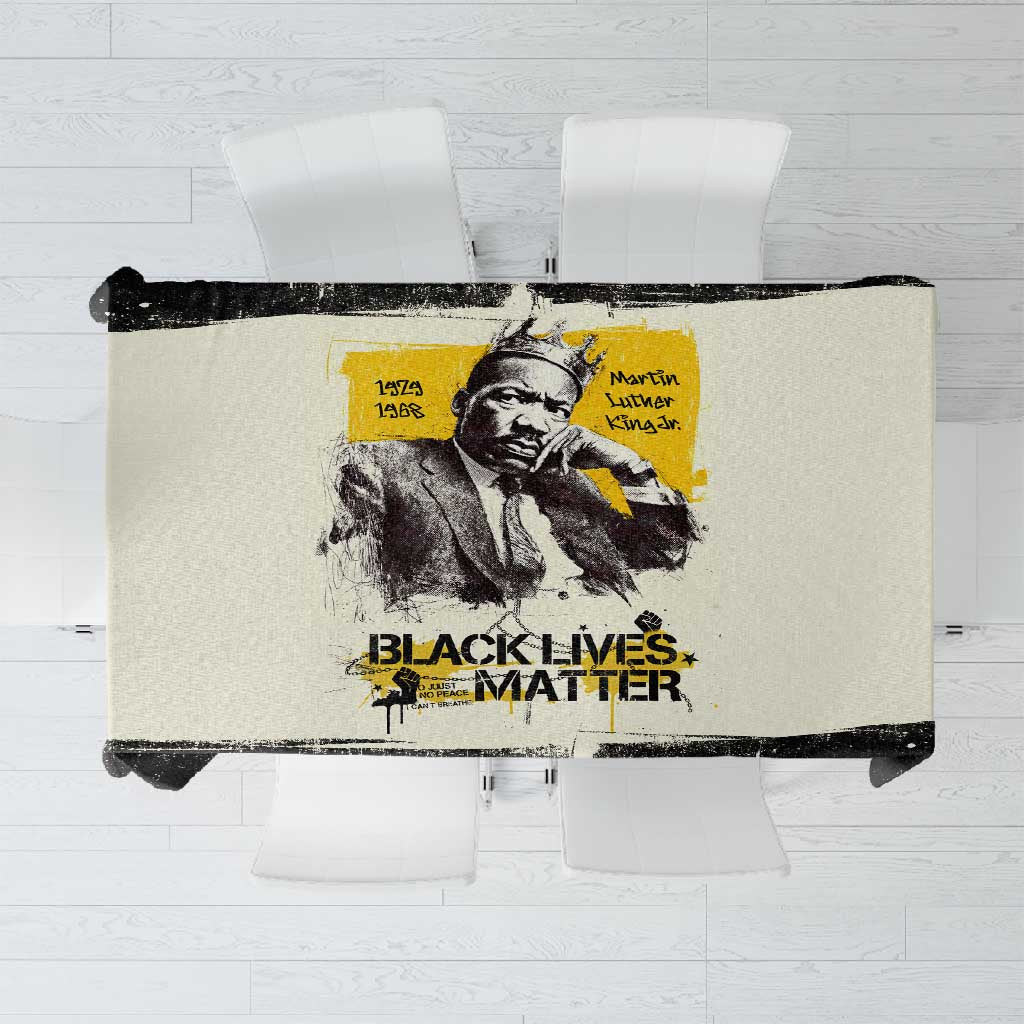 Martin Luther King Jr Tablecloth Black Lives Matter Street Art Portrait Civil Rights Tribute Bold Striped - Wonder Print Shop
