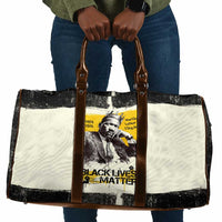 Martin Luther King Jr Travel Bag Black Lives Matter Street Art Portrait Civil Rights Tribute Bold Striped - Wonder Print Shop