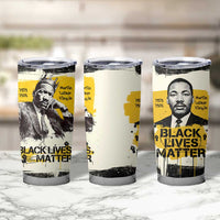 Martin Luther King Jr Tumbler Cup Black Lives Matter Street Art Portrait Civil Rights Tribute Bold Striped - Wonder Print Shop