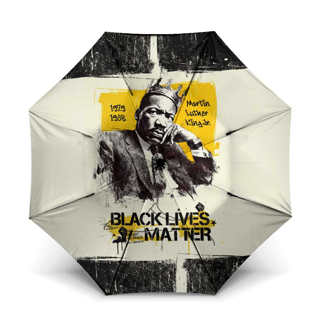 Martin Luther King Jr Umbrella Black Lives Matter Street Art Portrait Civil Rights Tribute Bold Striped - Wonder Print Shop