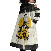 Martin Luther King Jr Wearable Blanket Hoodie Black Lives Matter Street Art Portrait Civil Rights Tribute Bold Striped - Wonder Print Shop