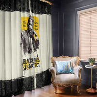 Martin Luther King Jr Window Curtain Black Lives Matter Street Art Portrait Civil Rights Tribute Bold Striped - Wonder Print Shop