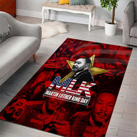 MLK Day Area Rug Martin Luther King Jr Tribute American Flag Lettering - Wonder Print Shop
