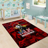MLK Day Area Rug Martin Luther King Jr Tribute American Flag Lettering - Wonder Print Shop