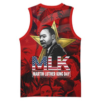 MLK Day Basketball Jersey Martin Luther King Jr Tribute American Flag Lettering - Wonder Print Shop