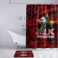 MLK Day Bathroom Set Martin Luther King Jr Tribute American Flag Lettering - Wonder Print Shop