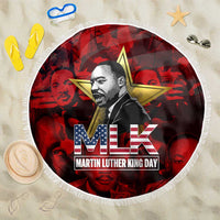 MLK Day Beach Blanket Martin Luther King Jr Tribute American Flag Lettering - Wonder Print Shop