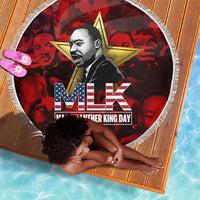 MLK Day Beach Blanket Martin Luther King Jr Tribute American Flag Lettering - Wonder Print Shop