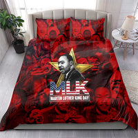 MLK Day Bedding Set Martin Luther King Jr Tribute American Flag Lettering - Wonder Print Shop