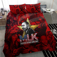 MLK Day Bedding Set Martin Luther King Jr Tribute American Flag Lettering - Wonder Print Shop