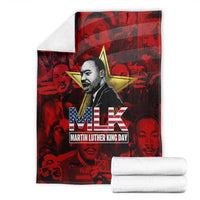 MLK Day Blanket Martin Luther King Jr Tribute American Flag Lettering - Wonder Print Shop