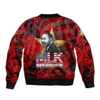 MLK Day Bomber Jacket Martin Luther King Jr Tribute American Flag Lettering - Wonder Print Shop