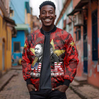 MLK Day Bomber Jacket Martin Luther King Jr Tribute American Flag Lettering - Wonder Print Shop