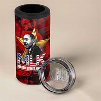 MLK Day 4 in 1 Can Cooler Tumbler Martin Luther King Jr Tribute American Flag Lettering - Wonder Print Shop