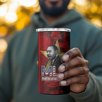 MLK Day 4 in 1 Can Cooler Tumbler Martin Luther King Jr Tribute American Flag Lettering - Wonder Print Shop