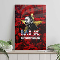 MLK Day Canvas Wall Art Martin Luther King Jr Tribute American Flag Lettering - Wonder Print Shop