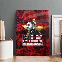 MLK Day Canvas Wall Art Martin Luther King Jr Tribute American Flag Lettering - Wonder Print Shop