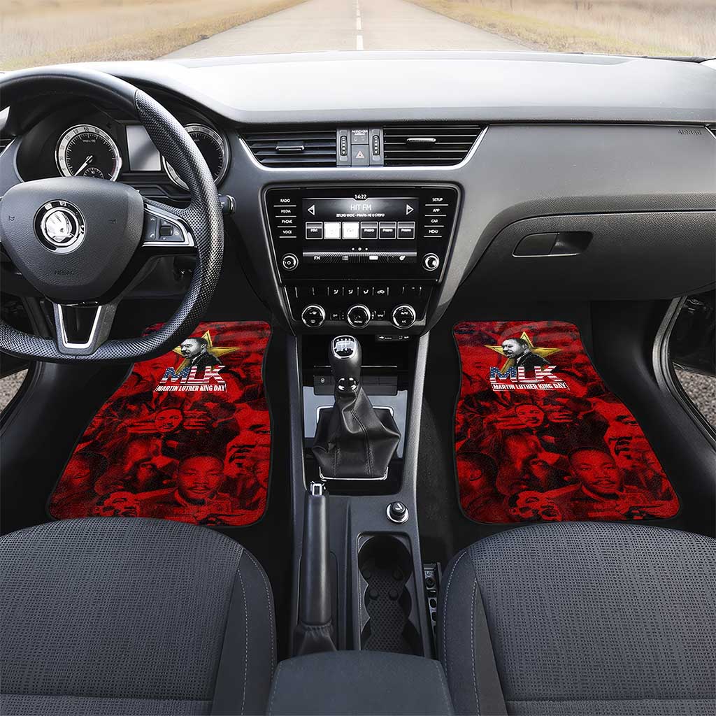 MLK Day Car Mats Martin Luther King Jr Tribute American Flag Lettering - Wonder Print Shop