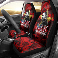MLK Day Car Seat Cover Martin Luther King Jr Tribute American Flag Lettering - Wonder Print Shop
