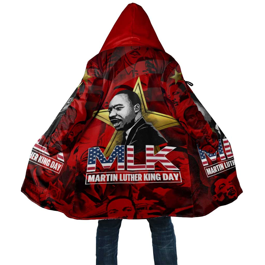 MLK Day Cloak Martin Luther King Jr Tribute American Flag Lettering - Wonder Print Shop