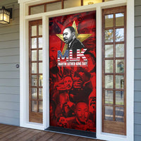 MLK Day Door Cover Martin Luther King Jr Tribute American Flag Lettering - Wonder Print Shop