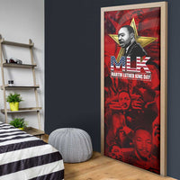 MLK Day Door Cover Martin Luther King Jr Tribute American Flag Lettering - Wonder Print Shop