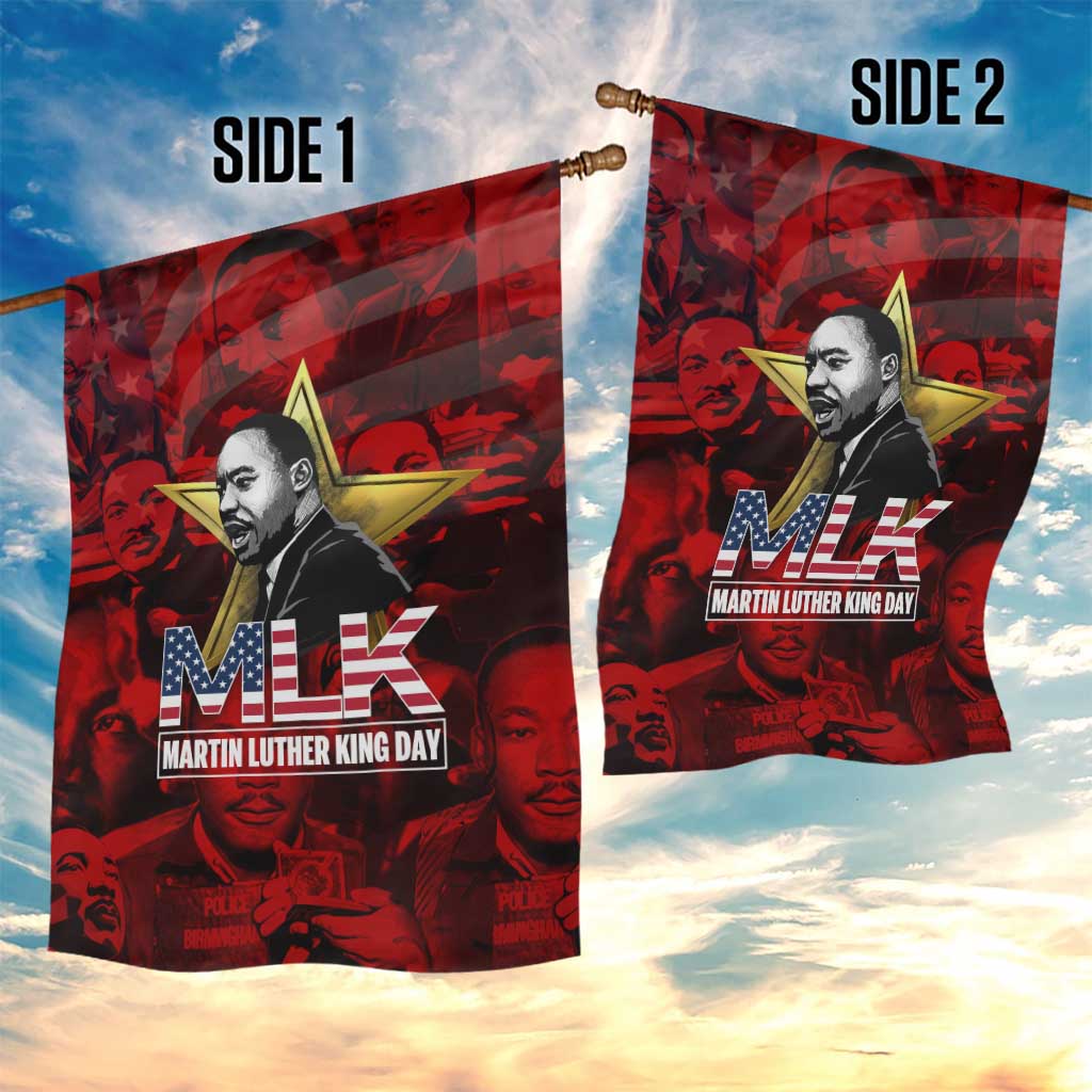 MLK Day Garden Flag Martin Luther King Jr Tribute American Flag Lettering - Wonder Print Shop