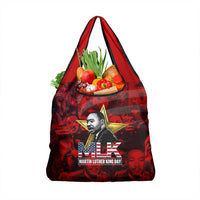 MLK Day Grocery Bag Martin Luther King Jr Tribute American Flag Lettering - Wonder Print Shop