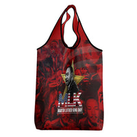 MLK Day Grocery Bag Martin Luther King Jr Tribute American Flag Lettering - Wonder Print Shop