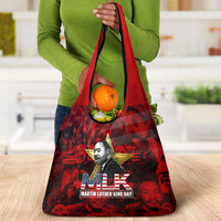 MLK Day Grocery Bag Martin Luther King Jr Tribute American Flag Lettering - Wonder Print Shop