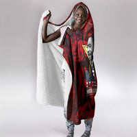 MLK Day Hooded Blanket Martin Luther King Jr Tribute American Flag Lettering - Wonder Print Shop