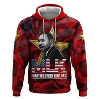 MLK Day Hoodie Martin Luther King Jr Tribute American Flag Lettering - Wonder Print Shop