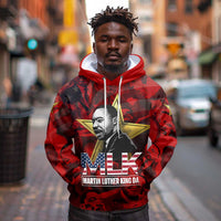 MLK Day Hoodie Martin Luther King Jr Tribute American Flag Lettering - Wonder Print Shop
