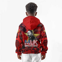 MLK Day Kid Hoodie Martin Luther King Jr Tribute American Flag Lettering - Wonder Print Shop