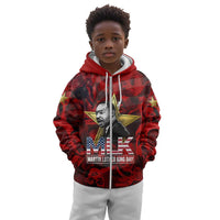 MLK Day Kid Hoodie Martin Luther King Jr Tribute American Flag Lettering - Wonder Print Shop