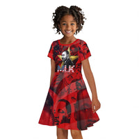 MLK Day Kid Short Sleeve Dress Martin Luther King Jr Tribute American Flag Lettering TS04