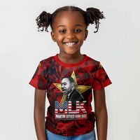 MLK Day Kid T shirt Martin Luther King Jr Tribute American Flag Lettering TS04
