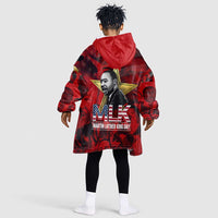 MLK Day Kid Wearable Blanket Hoodie Martin Luther King Jr Tribute American Flag Lettering - Wonder Print Shop