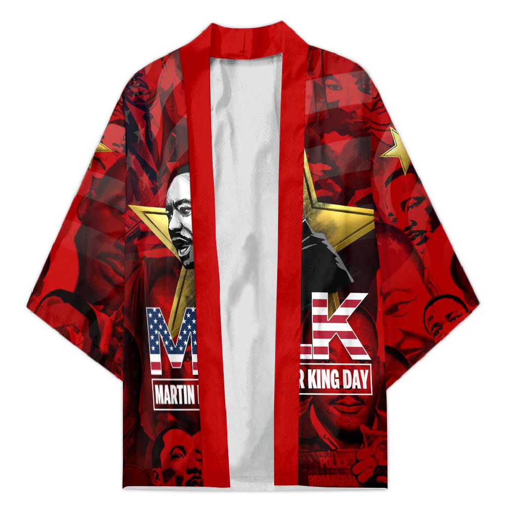 MLK Day Kimono Martin Luther King Jr Tribute American Flag Lettering - Wonder Print Shop