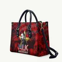 MLK Day Leather Bag Martin Luther King Jr Tribute American Flag Lettering - Wonder Print Shop