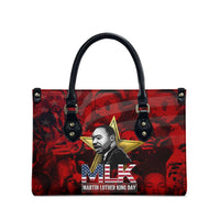 MLK Day Leather Bag Martin Luther King Jr Tribute American Flag Lettering - Wonder Print Shop