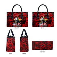 MLK Day Leather Bag Martin Luther King Jr Tribute American Flag Lettering - Wonder Print Shop