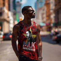 MLK Day Men Tank Top Martin Luther King Jr Tribute American Flag Lettering - Wonder Print Shop