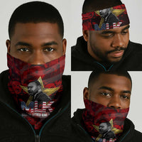 MLK Day Neck Gaiter Martin Luther King Jr Tribute American Flag Lettering - Wonder Print Shop