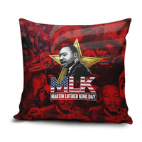 MLK Day Pillow Cover Martin Luther King Jr Tribute American Flag Lettering - Wonder Print Shop