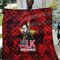 MLK Day Quilt Martin Luther King Jr Tribute American Flag Lettering - Wonder Print Shop
